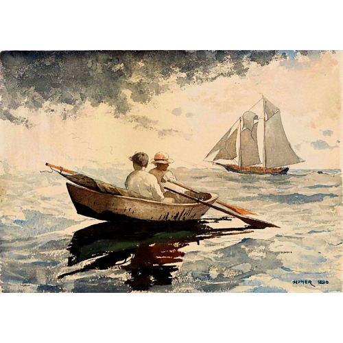 Two Boys Rowing Gloucester, Winslow Homer