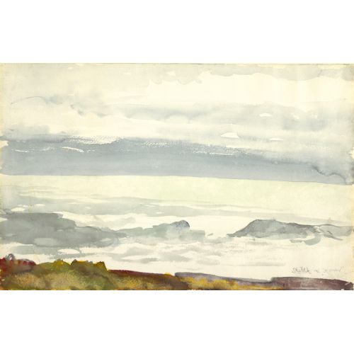 Prout'un Boynunda Bir Uçurumdan Görülen Okyanus Çizimi, Winslow Homer Prout'un Boynunda Bir Uçurumdan Görülen Okyanus Çizimi, Winslow Homer