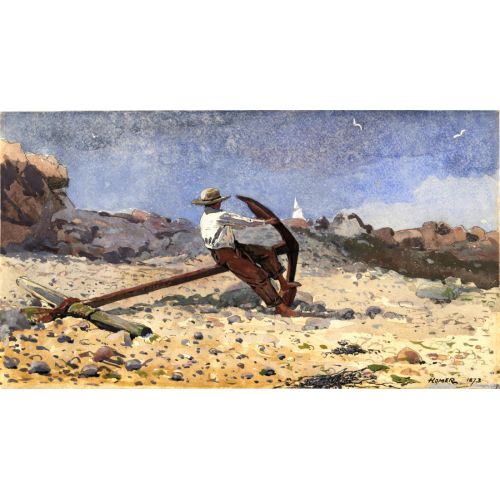 Boy With Anchor, Winslow Homer Boy With Anchor, Winslow Homer