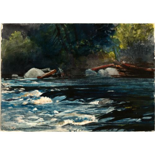 The Rapids Hudson River, Adirondacks, Winslow Homer