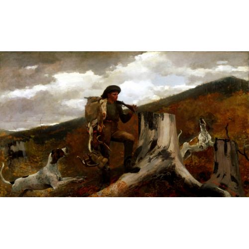 A Huntsman And Dogs, Winslow Homer A Huntsman And Dogs, Winslow Homer