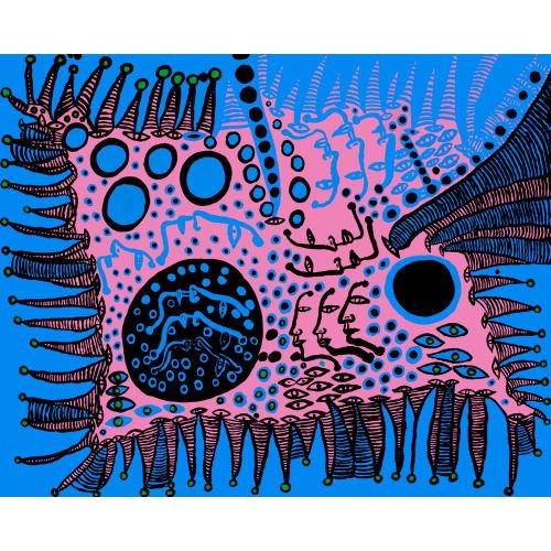 Yayoi Kusama, A Tale In Blue Is Filled With My Life Pop Art Yayoi Kusama, A Tale In Blue Is Filled With My Life Pop Art Art Movements Canvas, Drawing Paper Prints, Reproduction Oil Painting