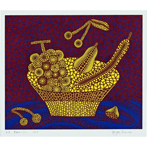 Yayoi Kusama, Fruit Basket Pop Art Yayoi Kusama, Fruit Basket Pop Art Art Movements Canvas, Drawing Paper Prints, Reproduction Oil Painting and High Resolution