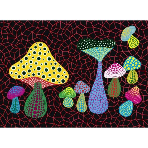 Yayoi Kusama, Mushrooms Pop Art Yayoi Kusama, Mushrooms Pop Art Art Movements Canvas, Drawing Paper Prints, Reproduction Oil Painting and High Resolution Image