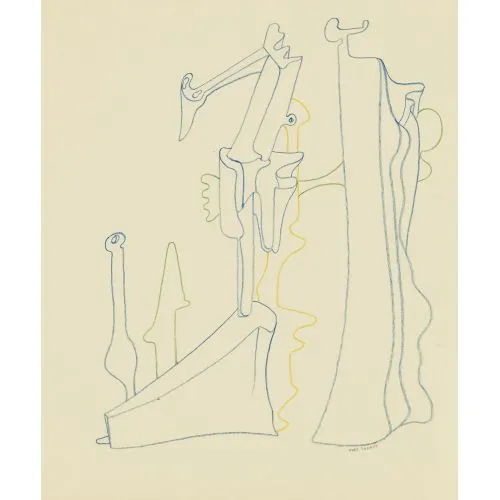 Yves Tanguy, İsimsiz 23 Sürrealizm Sanat Akımları Kanvas Efektli Tablo, Resim Kağıdı Baskısı, Reprodüksiyon ve Yüksek