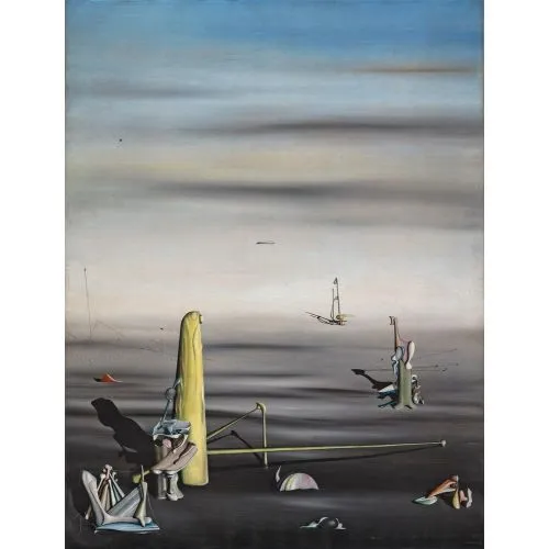 Yves Tanguy, Mücevher Kutusundaki Güneş Sürrealizm Sanat Akımları Kanvas Efektli Tablo, Resim Kağıdı Baskısı