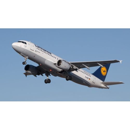 Lufthansa Airbus Poster The Lufthansa Airbus poster showcases the sleek and modern design of the aircraft, with its distinctive