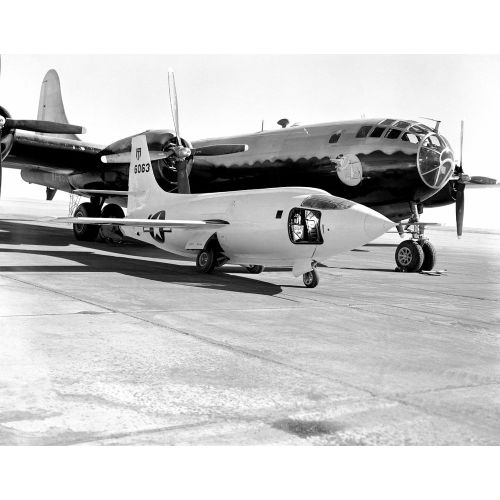 X 1-2 With Boeing B-29 On Ramp Poster X 1-2 With Boeing B-29 On Ramp Poster