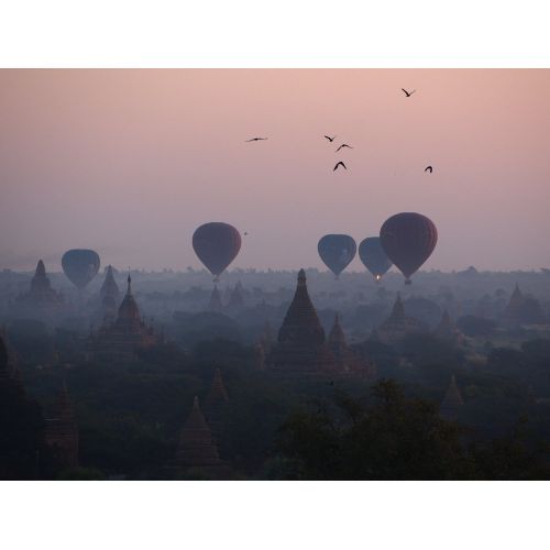 Balloons Flying Poster The Balloons Flying Poster features a vibrant and colorful design of hot air balloons soaring through the