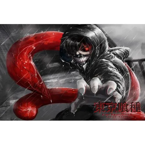 Kaneki Ken Tokyo Ghoul Anime Posteri Kaneki Ken Tokyo Ghoul anime posteri, yüksek çözünürlüklü bir kanvas baskı olarak