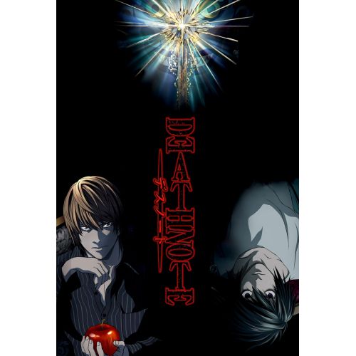 Death Note Poster The Death Note poster features iconic characters from the popular anime series, including Light Yagami and