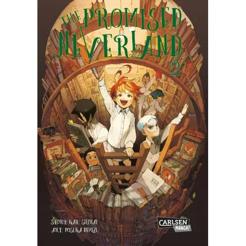 The Promised Neverland Poster 2 The Promised Neverland Poster 2 features the main characters, Emma, Norman, and Ray, as they