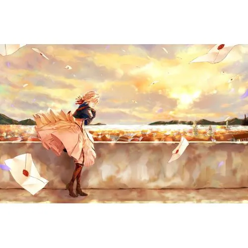 Violet Evergarden Posteri 3 Violet Evergarden posteri, anime karakteri Violetin duygusal bir hikayesini yansıtan kanvas