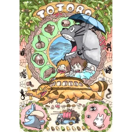 My Neighbor Totoro Poster 4 My Neighbor Totoro Poster 4 features the iconic image of the friendly forest spirit, Totoro, with his
