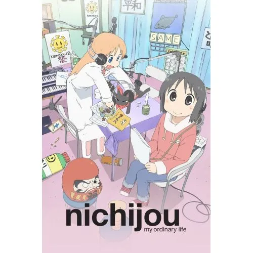 Nichijou Anime Manga Posteri Nichijou anime mangası, günlük hayatın absürt ve komik anlarını konu alan bir yapım olarak
