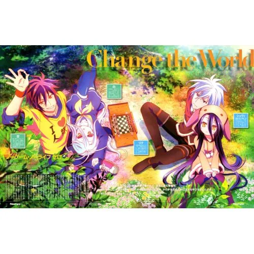No Game No Life Poster 4 No Game No Life Poster 4 features vibrant and eye-catching artwork of the main characters, Sora and