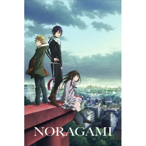 Noragami Anime Manga Poster The Noragami anime manga poster features dynamic artwork of the main characters Yato, Hiyori, and