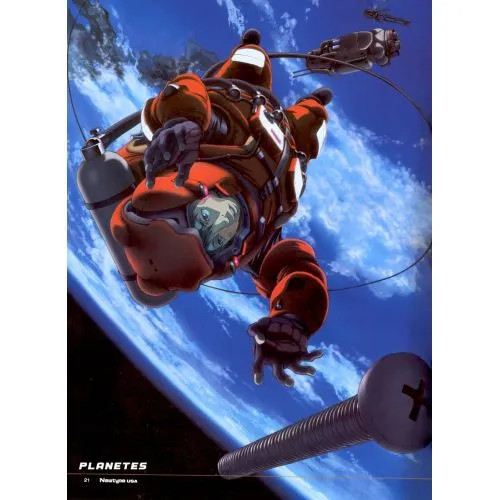 Planetes Anime Manga Posteri Planetes, Makoto Yukimura tarafından yazılmış bir manga serisidir. Uzay çöpü temalı bu bilim