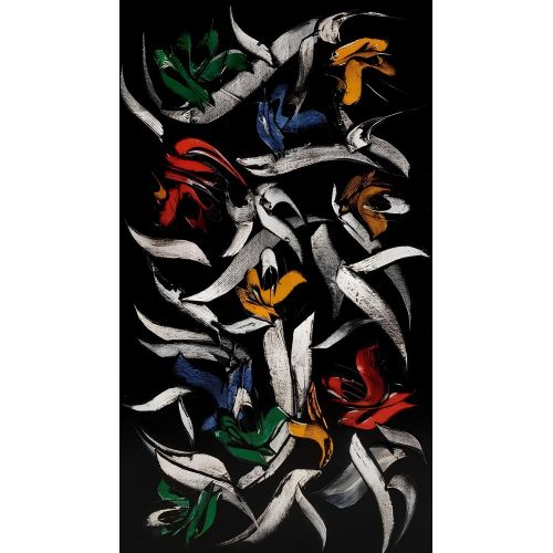 Mohammad Ehsai, Saçılmış Çiçekler Hüsn-i Hat sanatının zarafetiyle kanvas, poster,reprodüksiyon veya yüksek