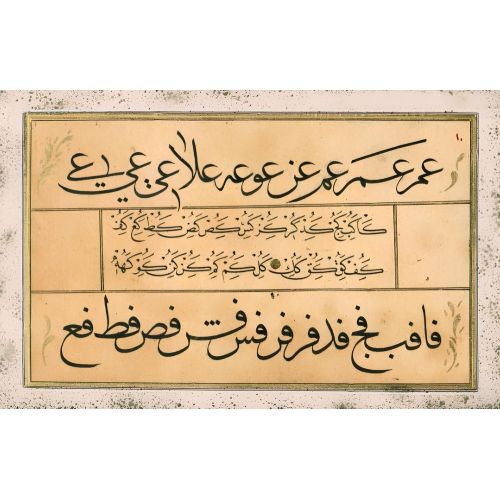 Murakka, Sülüs Nesih Rıka Hat, Mustafa Vasıf, 1853, 19 Hüsn-i Hat sanatının zarafetiyle kanvas, poster,reprodüksiyon veya