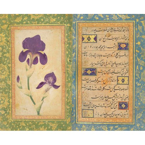 An Iris And Nastaliq Calligraphy Elevate your space with the grace of Islamic Art. Explore canvas, posters, and fine art