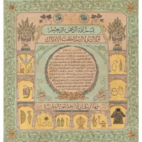 Kazanlı Şemseddin Hüseyin İmzalı Bir Hilye Hüsn-i Hat sanatının zarafetiyle kanvas, poster,reprodüksiyon veya yüksek