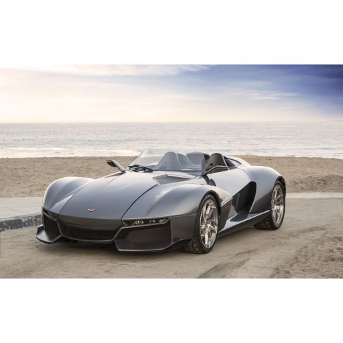 Rezvani Black Sports Car On The Beach Poster Rezvani Black Sports Car On The Beach Poster