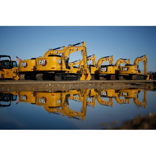 Caterpillar Excavators Heavy Equipment Poster The Caterpillar Excavators Heavy Equipment Poster features high-quality images of