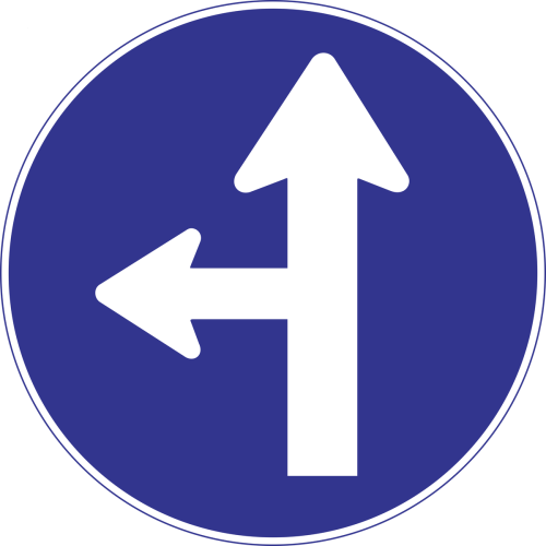 Zorunlu Yön Trafik Yol İşareti Posteri 2 Zorunlu Yön Trafik Yol İşareti Posteri 2
