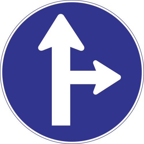 Zorunlu Yön Trafik Yol İşareti Posteri 3 Zorunlu Yön Trafik Yol İşareti Posteri 3