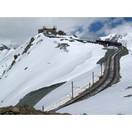 Gornergrat Railway Train Poster The Gornergrat Railway Train Poster features a stunning image of the iconic Swiss mountain