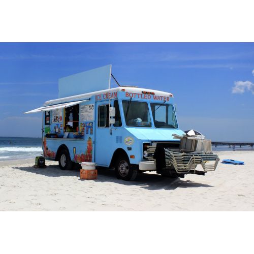 Ice Cream Truck At Florida Beach Poster Ice Cream Truck At Florida Beach Poster