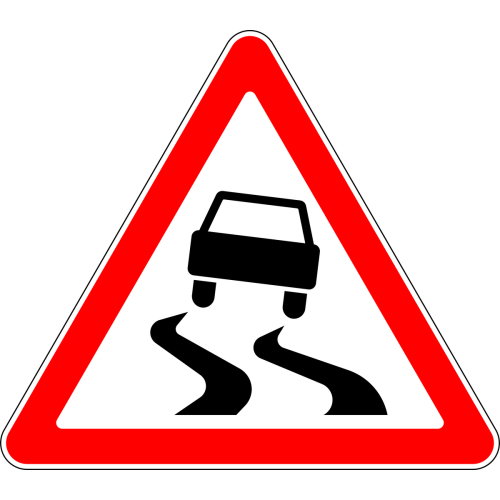 Slippery Traffic Road Sign Poster Slippery Traffic Road Sign Poster