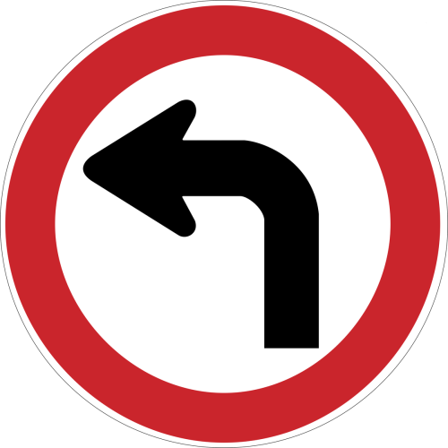Left Turn Traffic Road Sign Poster The Left Turn Traffic Road Sign Poster features a bold and clear design, making it easily