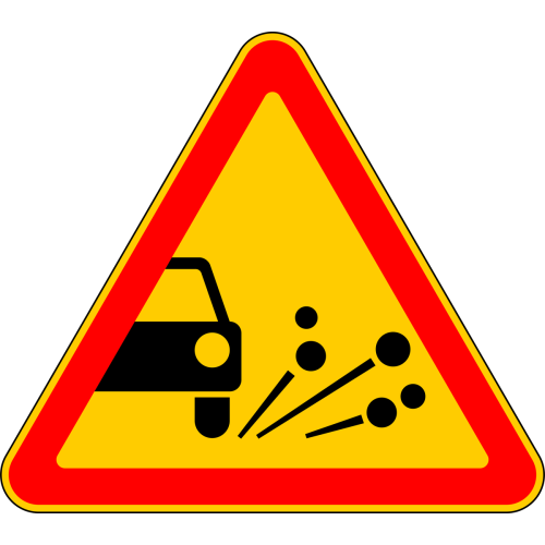 Mıcırlı Trafik Yol İşareti Posteri Mıcırlı Trafik Yol İşareti Posteri