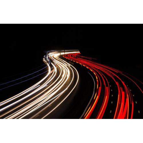 Night Road Lights Poster