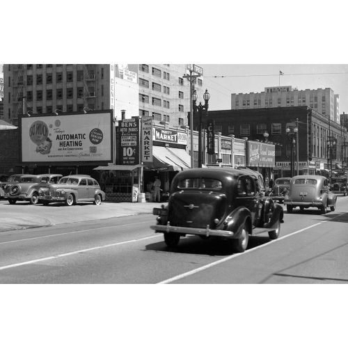 Old Time A Street With Cars Poster Old Time A Street With Cars Poster