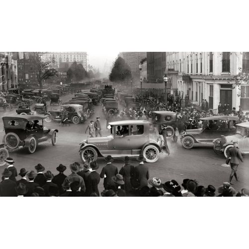 Old Traffic Jam Poster The Old Traffic Jam Poster features a vintage design showcasing a chaotic city street scene filled with