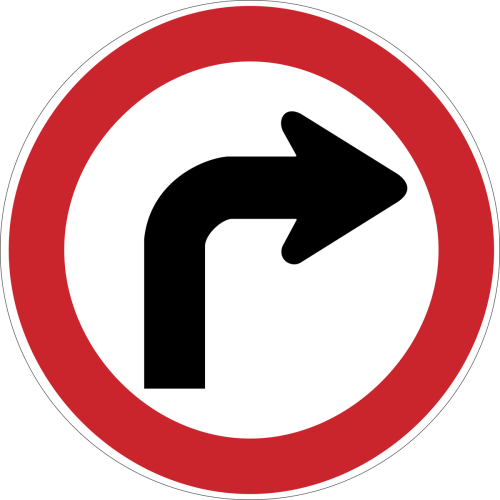 Sağa Dönüş Trafik Yol İşaret Posteri Sağa Dönüş Trafik Yol İşaret Posteri