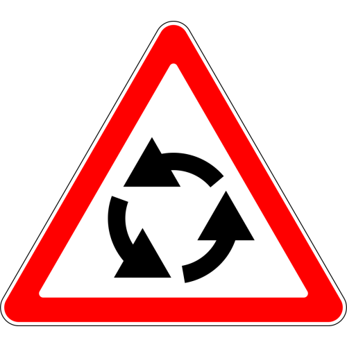 Roundabout Traffic Road Sign Poster The Roundabout Traffic Road Sign Poster features clear, bold graphics showcasing the