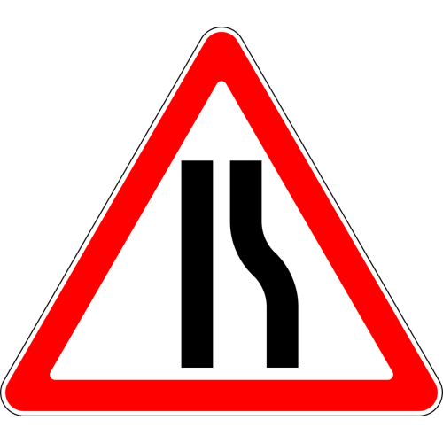 Sağdan Daralan Yol Trafik İşareti Posteri Sağdan Daralan Yol Trafik İşareti Posteri