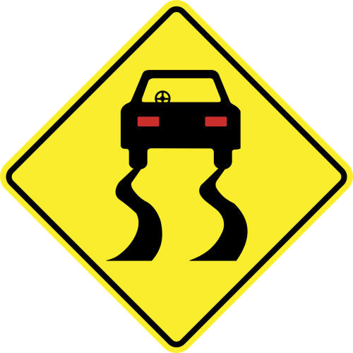 Slippery Road Traffic Sign Poster Slippery Road Traffic Sign Poster