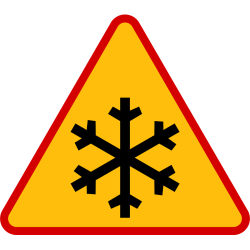 Snowy Traffic Road Sign Poster Snowy Traffic Road Sign Poster