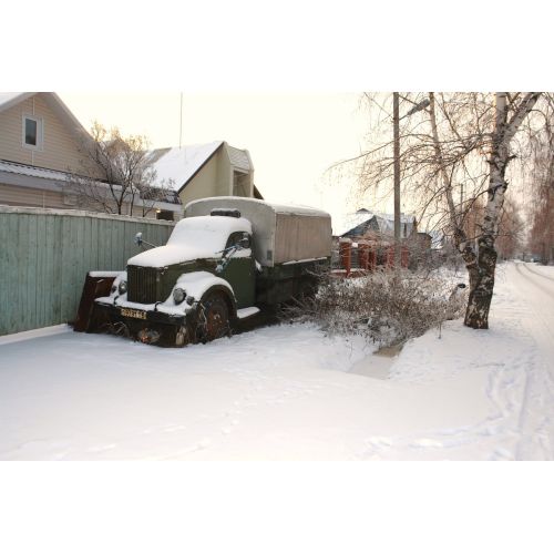 Truck Covered By Snow Poster Truck Covered By Snow Poster