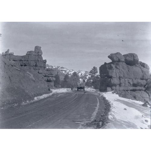 Truck On Highway In Red Canyon Poster Truck On Highway In Red Canyon Poster