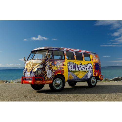 Volkswagen Hippie Bus Poster The Volkswagen Hippie Bus Poster features a vibrant and iconic design of the classic VW bus