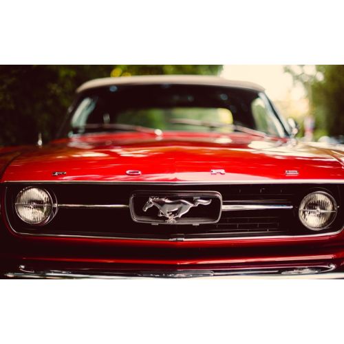 Red Ford Mustang Car Poster