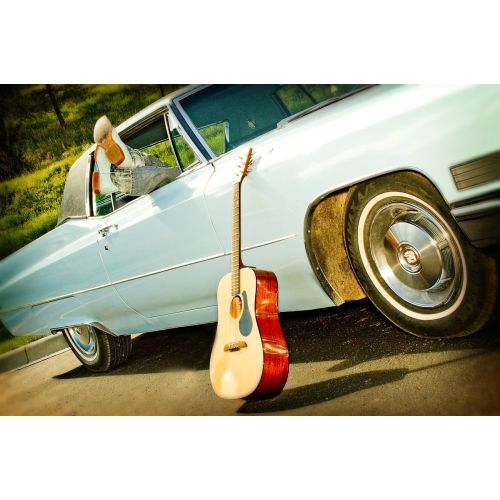 Klasik Araba Ve Gitar Posteri Klasik Araba Ve Gitar Posteri