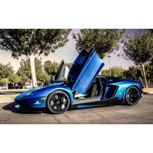 Navy Blue Lamborghini Aventador Car Poster