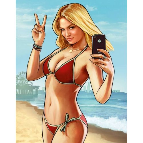 Gta 5 Beach Girl Game Poster The Gta 5 Beach Girl Game Poster features a stunning image of a girl on the beach, embodying the